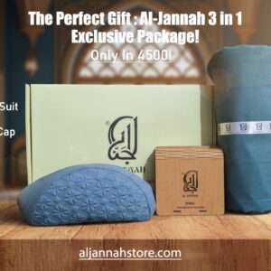 Al Jannah 3-in-1 Gift Box – Kamalia Khaddar, Ittar & Cap (14 Colors)